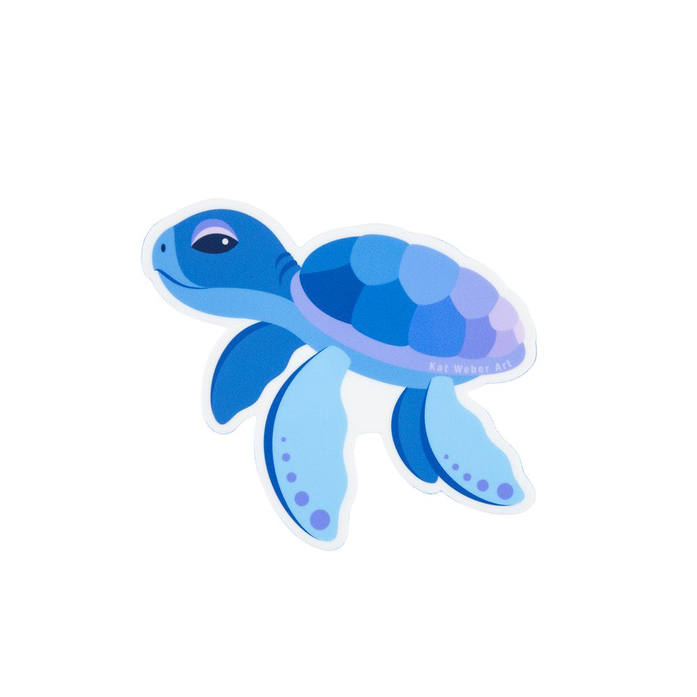 Vinyl Stickers by Kat Weber Art - Baby Sea Turtle